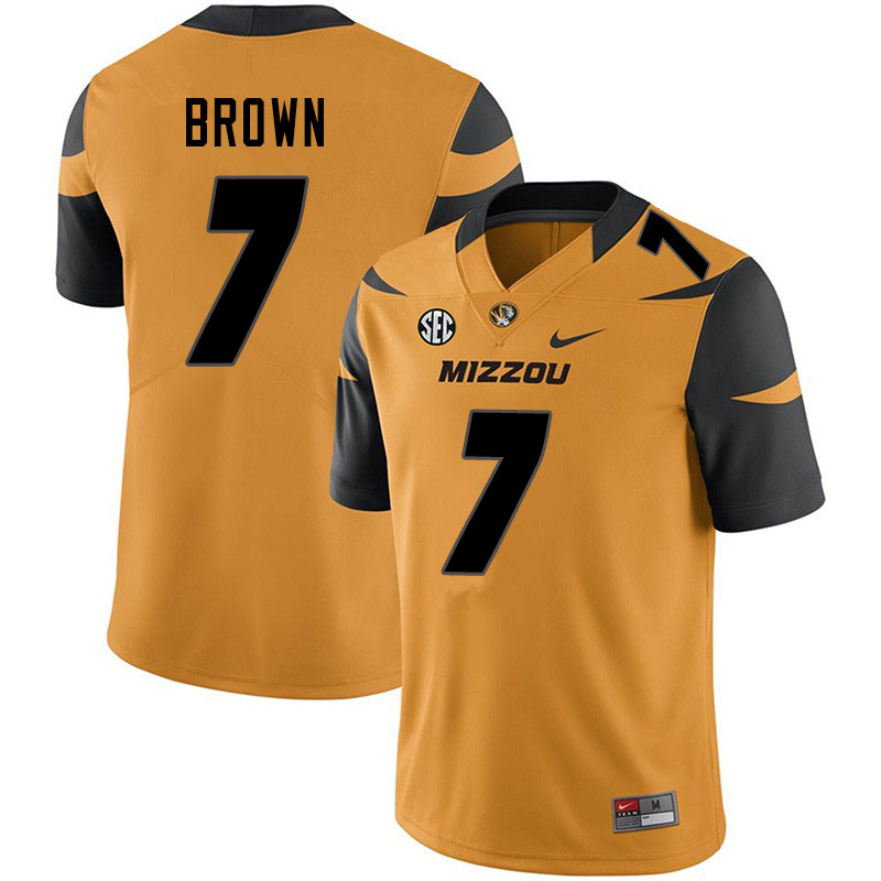 Men #7 Stacy Brown Missouri Tigers College Football Jerseys Sale-Yellow